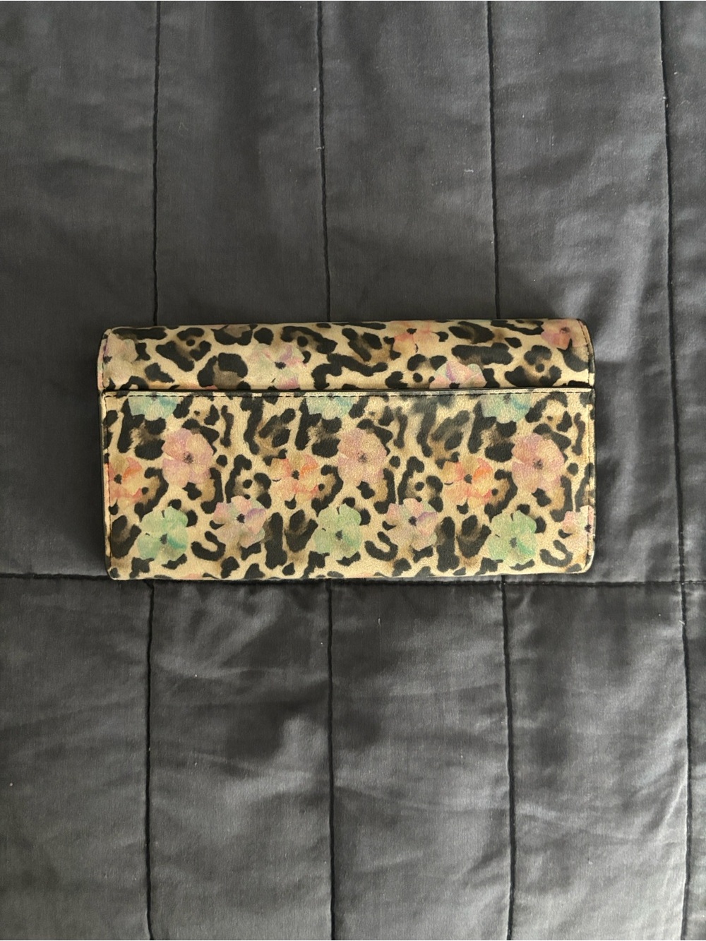 All Saints Wallet Leopard Print w/Flower - Picture 3 of 8